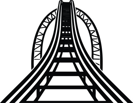 Rollercoaster Logo Monochrome Design Style