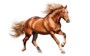 Horse Running From Hunter on a Clear Surface or PNG Transparent Background.