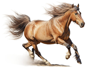 Horse Running From Hunter with Passion on a Clear Surface or PNG Transparent Background.