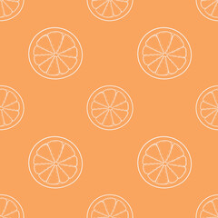 Seamless pattern with a doodle citrus
