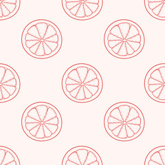 Fototapeta premium Seamless pattern with a doodle citrus