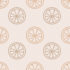 Fototapeta premium Seamless pattern with a doodle lemon