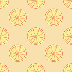 Seamless pattern with a doodle lemon