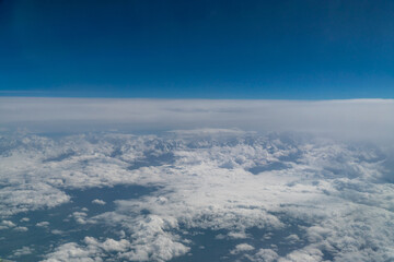 Fototapeta na wymiar View of the earth from an airplane window