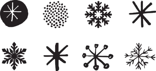 Foto op Aluminium snowflake icon set, holidays © irene