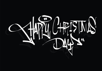 HAPPY CHRISTMAS DAY word graffiti tag style