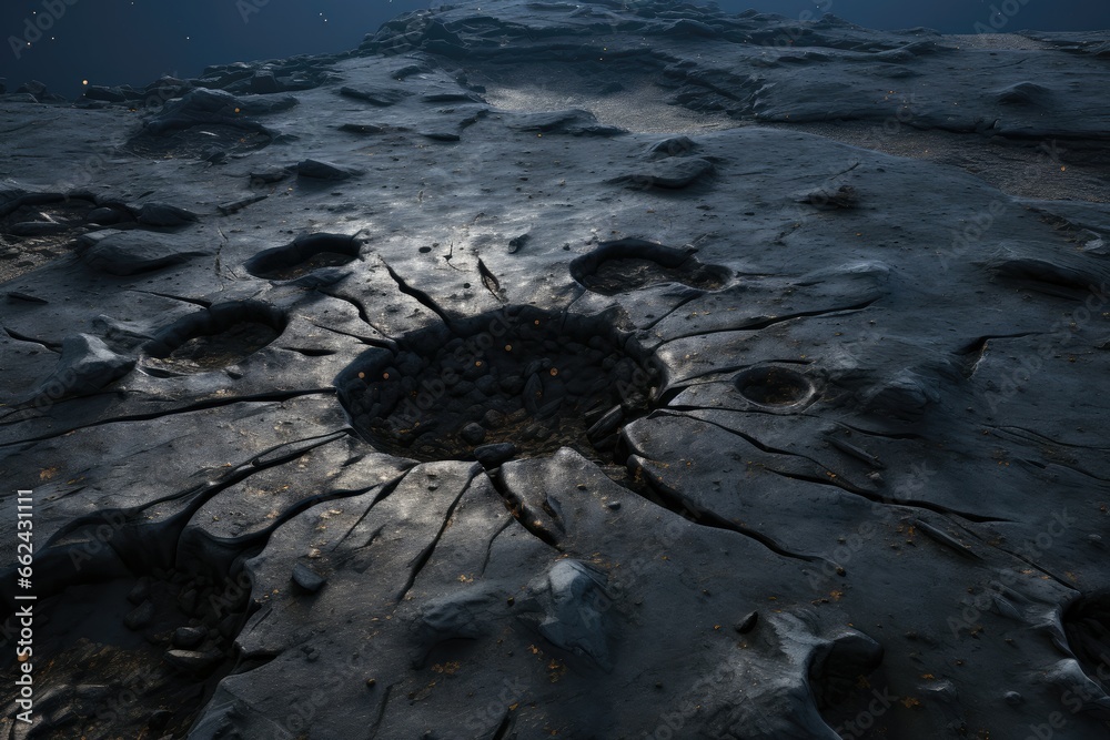 Poster Meteorite scars create craters of varying depths and sizes