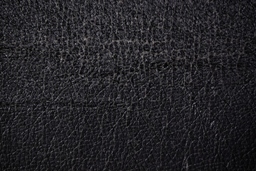 close up of worn out leatherette or imitation leather with its surface already cracking and...