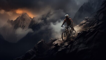 Mountain Bike Downhill Action