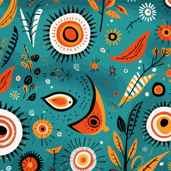 Elegant quirky doodle pattern, background, cartoon, vector, whimsical Illustration