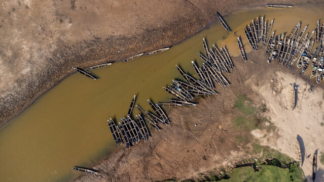Aerial photos of boats in Bangladesh