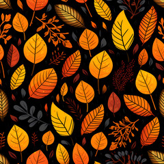 autumn themed repeatable background, seamless and artistic fall backdrop