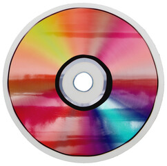 shiny paper plastic sticker of round cd rom, png asset.