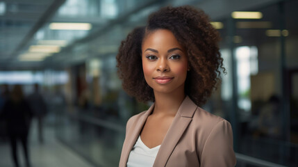 Black Businesswoman in Corporate Office Portrait