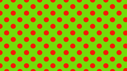 Green background seamless pattern with red dots