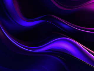 Naklejka premium 3d abstract neon purple on black background wallpaper