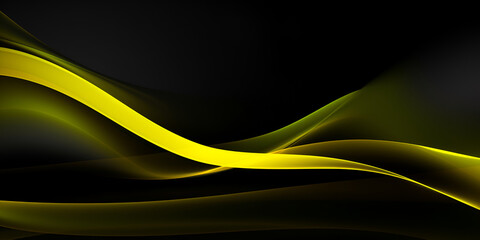 Fototapeta premium 3d smooth black and neon yellow abstract background 