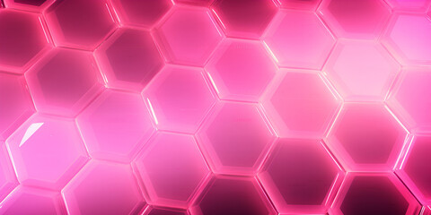 Pink digital hexagon abstract background