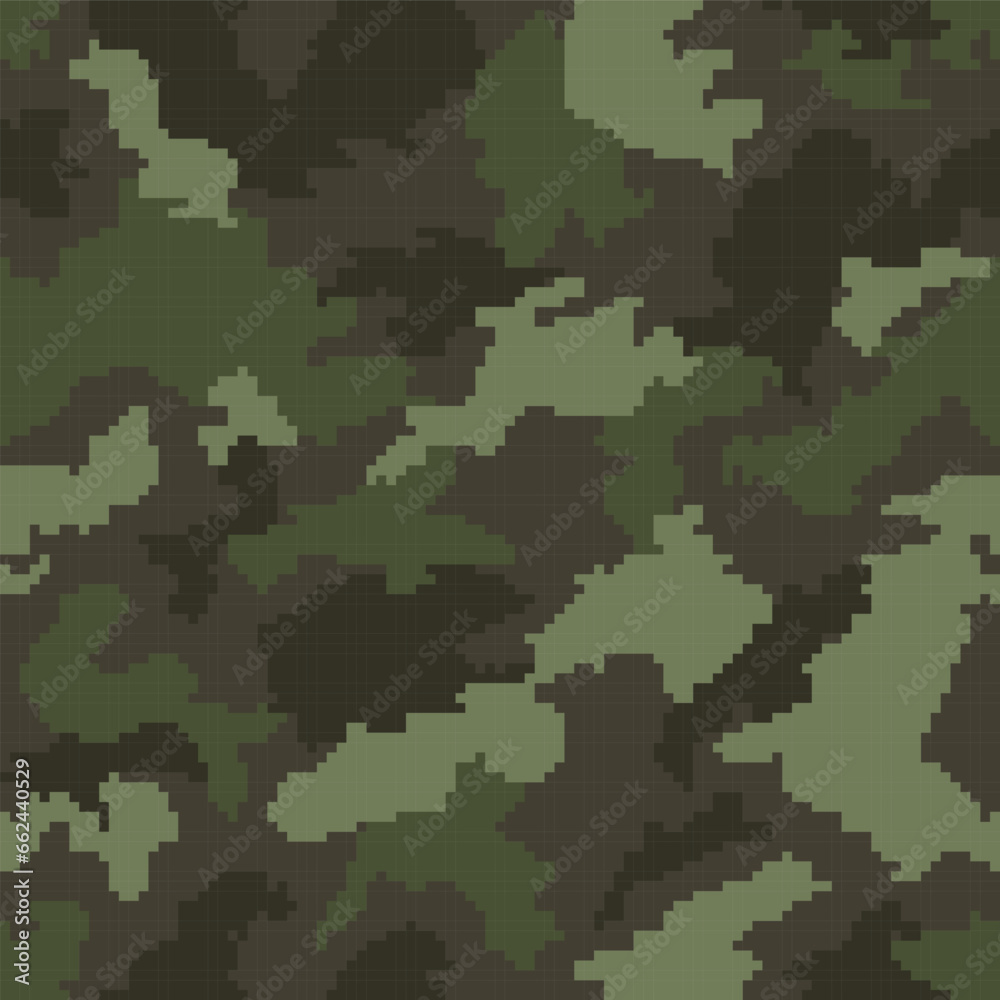 Poster green camouflage seamless vector background. vector pattern