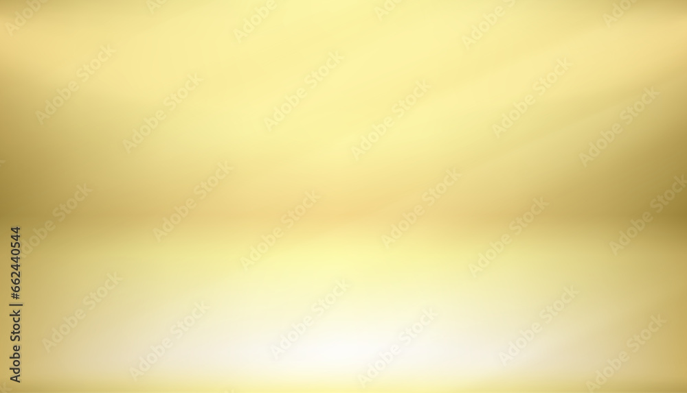 Aufkleber empty golden studio with light of the window. vector 3d illustration