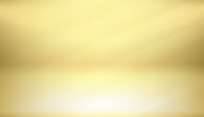 Empty golden studio with light of the window. Vector 3d illustration - obrazy, fototapety, plakaty