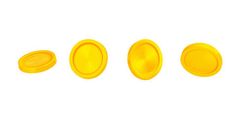 Golden coins. 3d vector elements isolated on white background