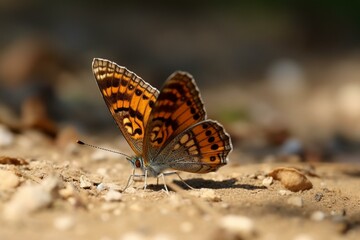 Fototapeta na wymiar ground butterfly. Generative AI