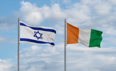 Cuba and Israel flags, country relationship concept