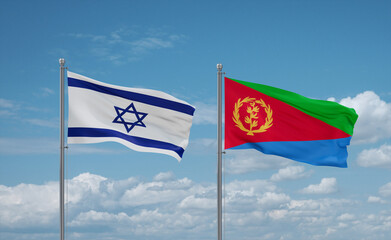 Eritrea and Israel flags, country relationship concept
