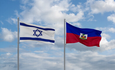 Haiti and Israel flags, country relationship concept