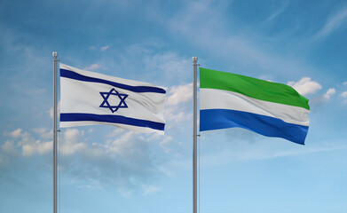 Sierra Leone and Israel flags, country relationship concept