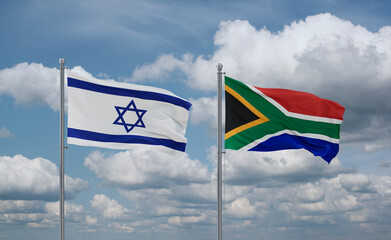 South Africa and Israel flags, country relationship concept