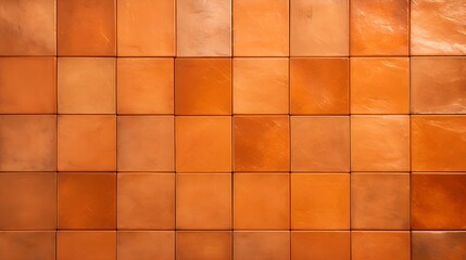 Pattern of Ceramic Tiles in orange Colors. Top View