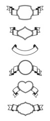 Ribbon monochrome set vector collection