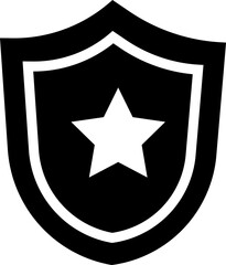 vector illustration of a shield with a star on a transparent background