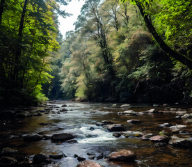 Obraz premium river in the forest