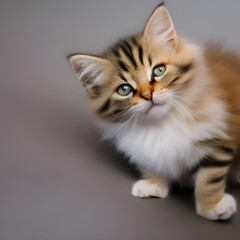A cute and fluffy kitten in a playful pose5, Generative AI