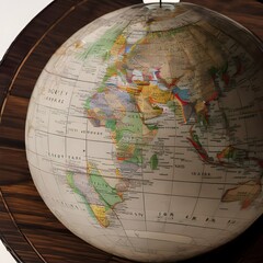 An antique globe with intricate cartographic details4, Generative AI