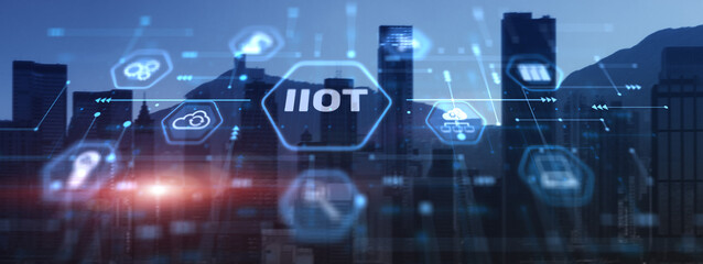 IIOT industrial internet of things concept. Technology and Business