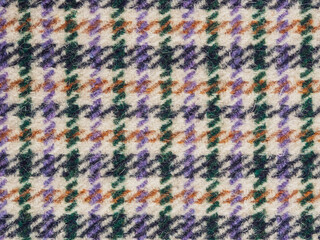 Fototapeta premium Wool tweed fabric fiber texture with regular pattern selective focus