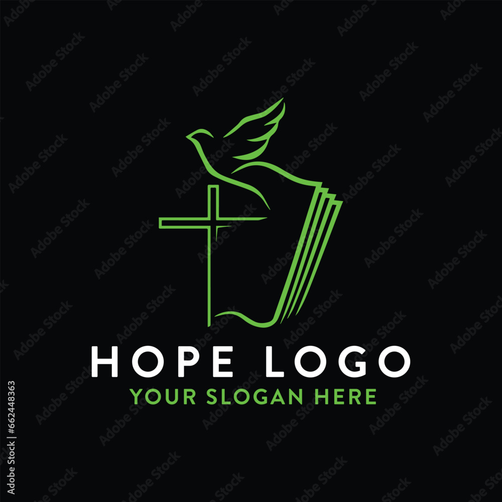 Wall mural dove hope logo design vector