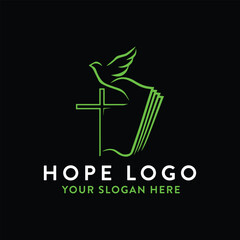 dove hope logo design vector