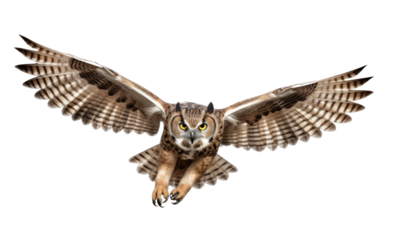 Owl Safe There Life From Hunter on a Clear Surface or PNG Transparent Background.