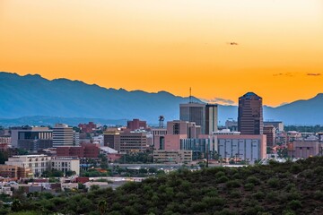 Aerial Vista of Tucson, Arizona - 4K City Skyline View