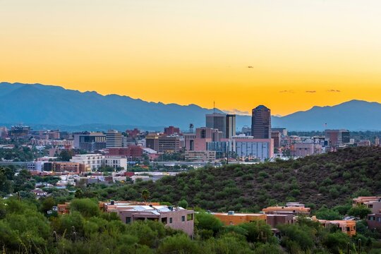 Aerial Vista of Tucson, Arizona - 4K City Skyline View