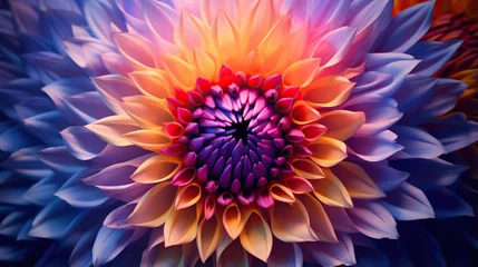 Foto op Canvas  a large colorful flower with many petals on it's petals.  generative ai © Anna