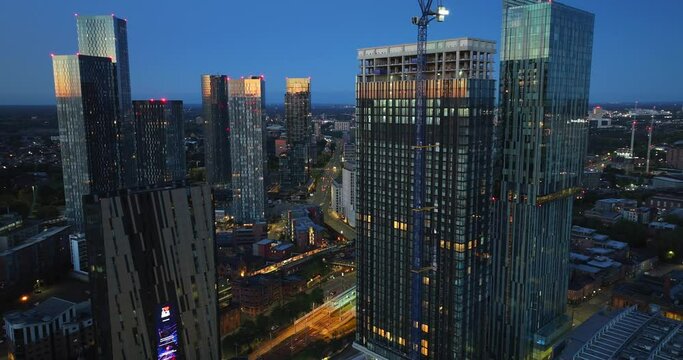 Manchester city skyline at early morning 