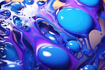 Abstract background, oil drops on water surface - AI Generated