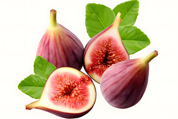 Fresh figs fruit isolated on a transparent background 