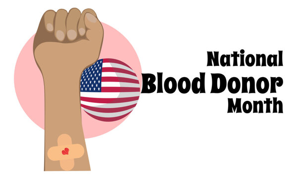 National Blood Donor Month, idea for a poster, banner, flyer or postcard on a medical topic